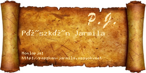 Pászkán Jarmila névjegykártya